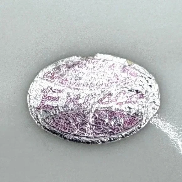 Vtg Enesco Iridescent Purple White Gold Trim Footed Teacup Saucer Set - Picture 9 of 9